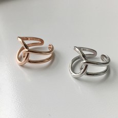 투에이치 실버 로엘느 꼬임 레이어드 은반지