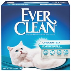 EVER CLEAN藍鑽超凝結貓砂，活性碳除臭，雙重活性碳，淨味14天，25磅/11.3kg, 1盒