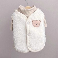 귀여운 강아지 부드러운 소재의 니트+조끼 외 귀여운 가을 겨울 옷들, 1개, 브라운 이너
