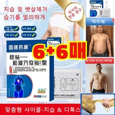 [즉효] 한방 건강 치습 혈자리 패치 체중 감소 다이어트패치 남녀공용 붓기감소 뱃살 습기제거 패치 6+6매, [7일 효과보장]6매/개*2 - 조세호패치