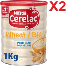 [영국발송] 2통 1kg 네슬레 세레락 이유식 위트 인판트 시리얼 윗 밀크 6개월이상 Nestle Cerelac Wheat Infant Cereal with Milk, 2개