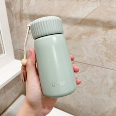 텀블러 여성 태슬 휴대용 물컵, 라이트티그린스몰250ml-태슬컵, 1개