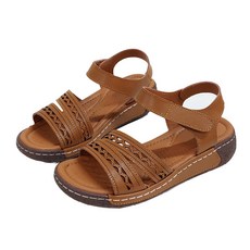 아나이스 위즈 소가죽 펀칭 벨크로 샌들