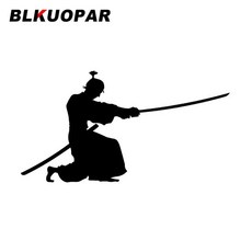 BLKUOPAR-일본 사무라이 가라테 검도 아이콘 로고 데칼 실루엣 그래픽 차 스티커 범퍼 윈도우 트렁크 도어, 09 Black E_02 8cm, 1개