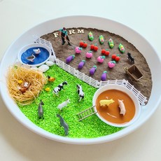 지구소풍 스몰월드 농장 놀이키트 유아만들기 촉감 집콕놀이, 농장(중형)+트레이(중형)
