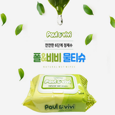 폴앤비비 안전한 유아 아기 순한 대용량 캡형 물티슈, 단품, 단품