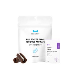  본아페티 반려견 관절 슬개골 탈구 영양제 60정+애견 필포켓 간식 100g 