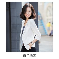 린넨자켓 그린티 양복 여자외투 2020봄 짧은타입 작은키 유럽풍 린넨 캐주얼 코튼린넨 스몰정장 얇은타입