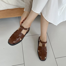 피셔맨 스티치 오픈 블로퍼 샌들 2컬러 (3cm)