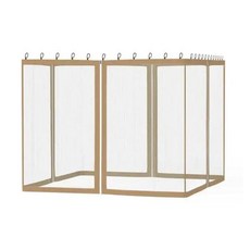 사각 모기장 침대모기장 일반형 텐트 캠핑용 대형 지퍼가 달린 범용 가제보 그물 야외 정원 파티오 4 패널 스크린 측면 벽 12x12 피트 교체