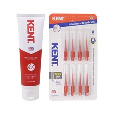 켄트 메디 실버 치약 + 켄트 치간 칫솔, 치약 1개 + 치간 레드 1개, 1세트