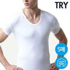 [트라이]사계절 남성 순면 반팔 런닝 5매