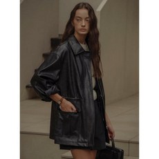 틸아이다이 String belt natural leather jacket_Black637817