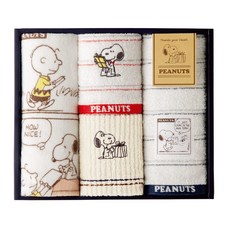 니시카와(nishikawa) 스누피 수건 선물 세트 23 X27 X6 cm세탁 Thanks your Hearts 일본제 TT81250605