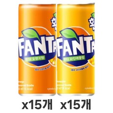 환타 파인애플&오렌지 250ml X 각15개(총30개) 과즙탄산/비타민음료/탄산음료/음료수, 30개