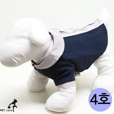 우니유리 아스크 넥셔츠 A003 네이비 4호 강아지 고양이 티셔츠