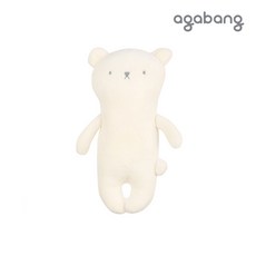 아가방 NC엑스코점 2023신상! 부드럽게 피부에 밀착되는 귀여운 곰인형 베베 삑삑이 딸랑이! 출산선물로도 추천, 크림, 1개