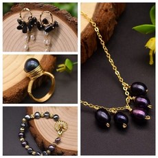 흑진주목걸이반지셋트