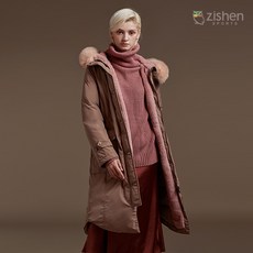 지센 여성 칼라퍼 롱패딩 LLDWJB02_BE