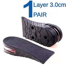 에어 쿠션 엘리베이터 신발 깔창 리프트 인서트 하프 키 증가 큰, 3.black half 3cm