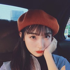 겨울 베레모 귀여운 화가 컬러 깜찍 스타일 빵모자