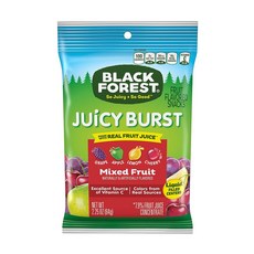 Black Forest Juicy Burst Snacks Fruit 블랙 포레스트 쥬시 버스트 혼합 과일 캔디 2.25oz(64g) 48개입, 1개, 64g