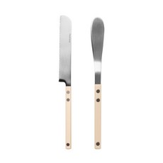 트루쿡 고급 뉴욕 커트러리 브레드 세트 버터 나이프1p + 브레드 나이프1p, 1세트, 베이지