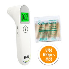 [케이솔루션] 국내산 BNG 비접촉/접촉 겸용 체온계 1개 + 면봉100매입 1개