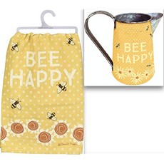 EOM Kathy Bee의 Primitives Happy Bundle 2 개 세트-접시 수건 및 작은 투수 - E0600084DZKFSJ1, 기본
