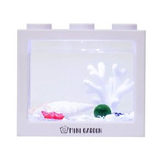 미니가든 LED 블럭어항 마리모 DIY 세트 마리모포함, 1.모던 산호 수족관, 3.마리모L, 1.자갈 100g