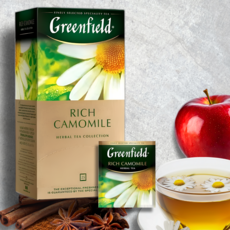 Травяной чай Greenfield Rich Chamomile с яблоком и корицей, 25 шт