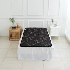 [두툼따듯한 정품]한일의료기 탄소매트 전자파없는 전기매트 EMF 안전인증 비오바디 전기장판 전기요, 핫 싱글(100x200), 12.물결 블랙