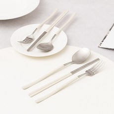 브리앙뜨 펄인러브 수저+포크세트, 2세트, 숟가락+젓가락+포크, 아이보리