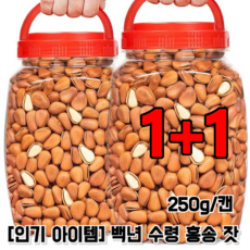 1+1 백년 수령 홍송 잣 원색 큰 잣 250g/캔 소나무 잣, 250g/캔*1