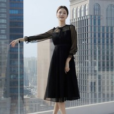 [국내정식매장] 잇미샤_on 원피스 [23 SS] 잇미샤 도트 시스루 롱 ITN5ZOP670