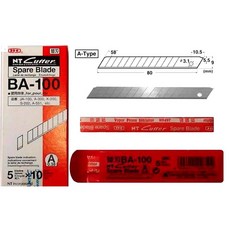 NT 커터 예비 교체 블레이드 BA 100 소형 아트 D 400 1000 C 1500 9mm 58 도 50, 1개