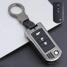 워크인스위치 및 합금 젤 자동차 접이식 키 케이스 커버 쉘 마즈다 3 5 6 M6 MX5 키리스 액세서리 신제품, 3 Btn Grey Set 1, 1개