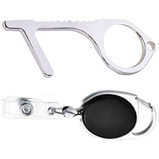[해외직구]Huas Black Retractable Key chain and No-Touch Door Opener Portable Stick for Push The Ele, One Color_styleD, 1개, One Color