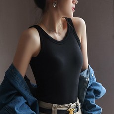 보아르 여성 골지나시 민소매티 홀터넥