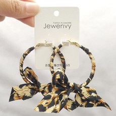 가을 패션 링귀걸이 호피무늬 천 드레스 귀걸이 00610
