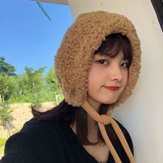 바랑가이 테디 뽀글이 양모 보넷모자