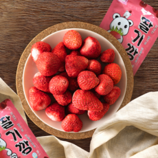 100% 국내산 딸기 동결건조 과일칩 딸기깡 딸기칩 어린이 간식 건강간식, 6개, 10g