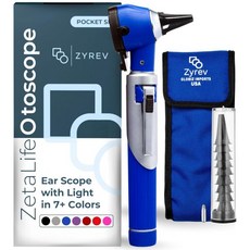ZYREV Zyrev ZetaLife Otoscope 빛이 있는 이어 스코프 귀 감염 감지기 포켓 사이즈보라색, Blue, 1개