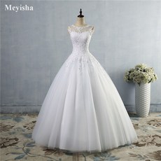 ZJ9036 lace Branco Marfim Vestidos de Casamento Vestido de Renda acima para trás Croset 2019 para a, 순수한 흰색, 24W