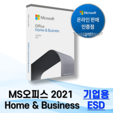 MS오피스 2021 Home & Business 정품 기업용 ESD 마이크로소프트 홈앤비즈니스 영구버전