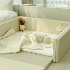 카라즈 우리아이 꿀잠 텐셀 토퍼 매트리스 124x104x4cm, 베이비토퍼_텐셀화이트, 1개