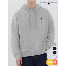 비버리힐즈폴로클럽 남여공용 오버핏 기모 자수로고 후드 티셔츠 4컬러