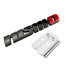Nismo 로고 차량용 프론트 그릴 엠블럼 스티커 바디 트렁크 배지 데칼 닛산 실피 센트라 테라 킥 쥬크 리비나 써니용, [12] Grille-black red