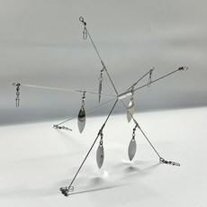 [스쿨링폭격기] 알라바마 리그 배스 낚시 루어 낚시 (보팅용 6암 5블레이드), 실버, 실버