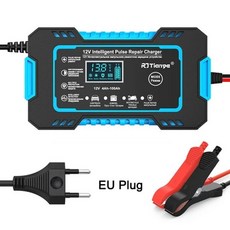 Powstation 자동차 배터리 충전기 고속 충전 펄스 수리 AGM 젤 습식 납산 모터용 12V, US Plug Blue